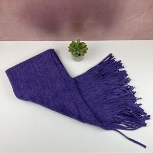 Dillard's Purple Knit Fringe Classic Soft Scarf Wrap Women